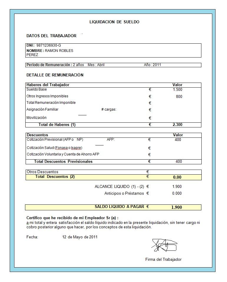 Modelo De Liquidacion Laboral Images And Photos Finde 9351