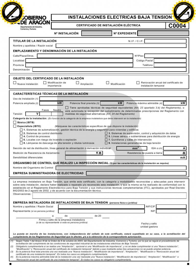Modelo de certificado de reconocimiento de instalaciones 
