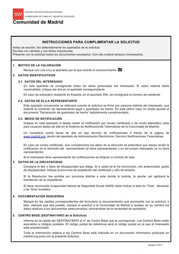 Modelo de certificado de reconocimiento de minusvalia