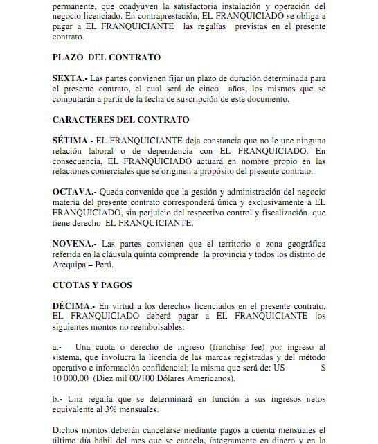 Contrato De Franquicia Ejemplo Mide 7513