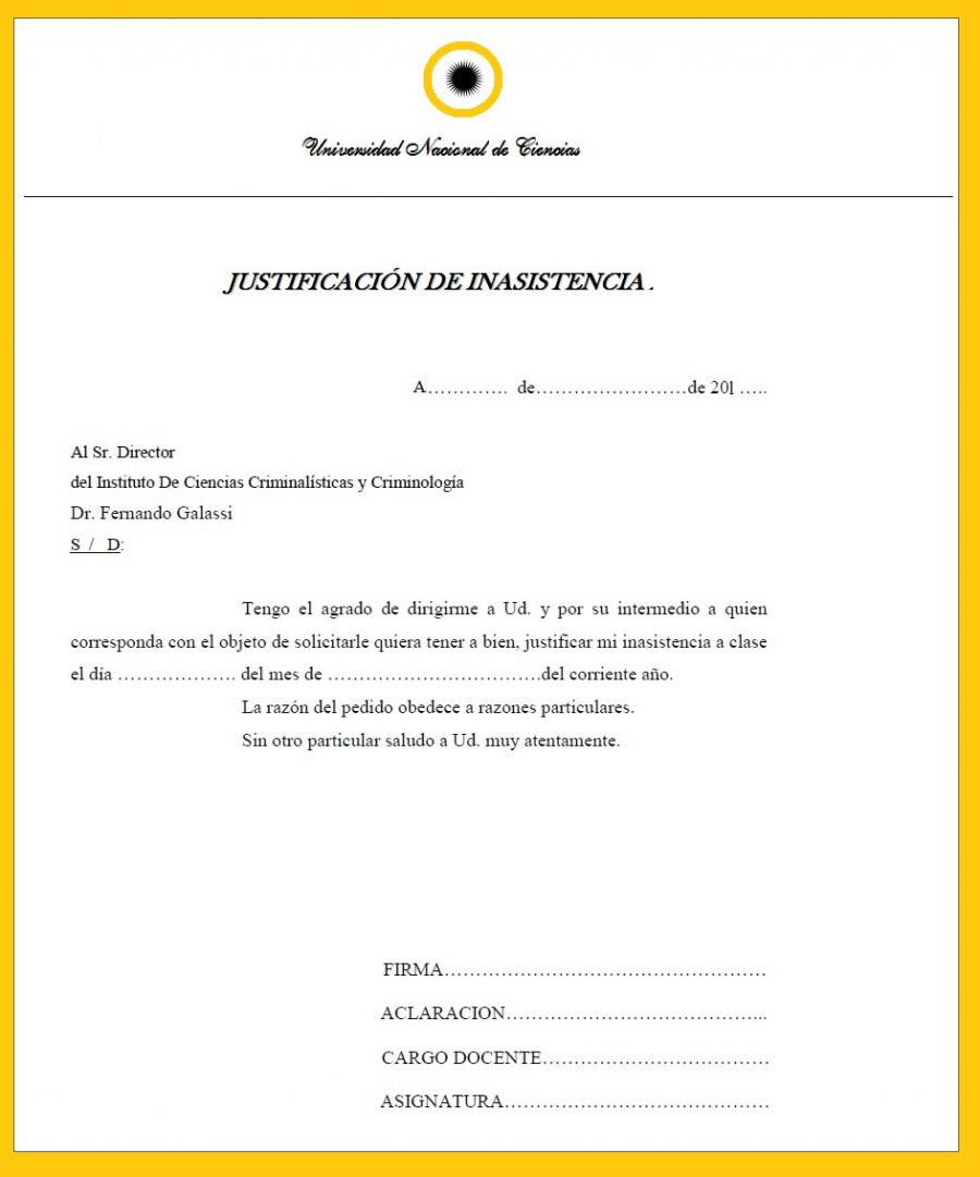 Carta De Trabajo Para Justificar Faltas En La Escuela 