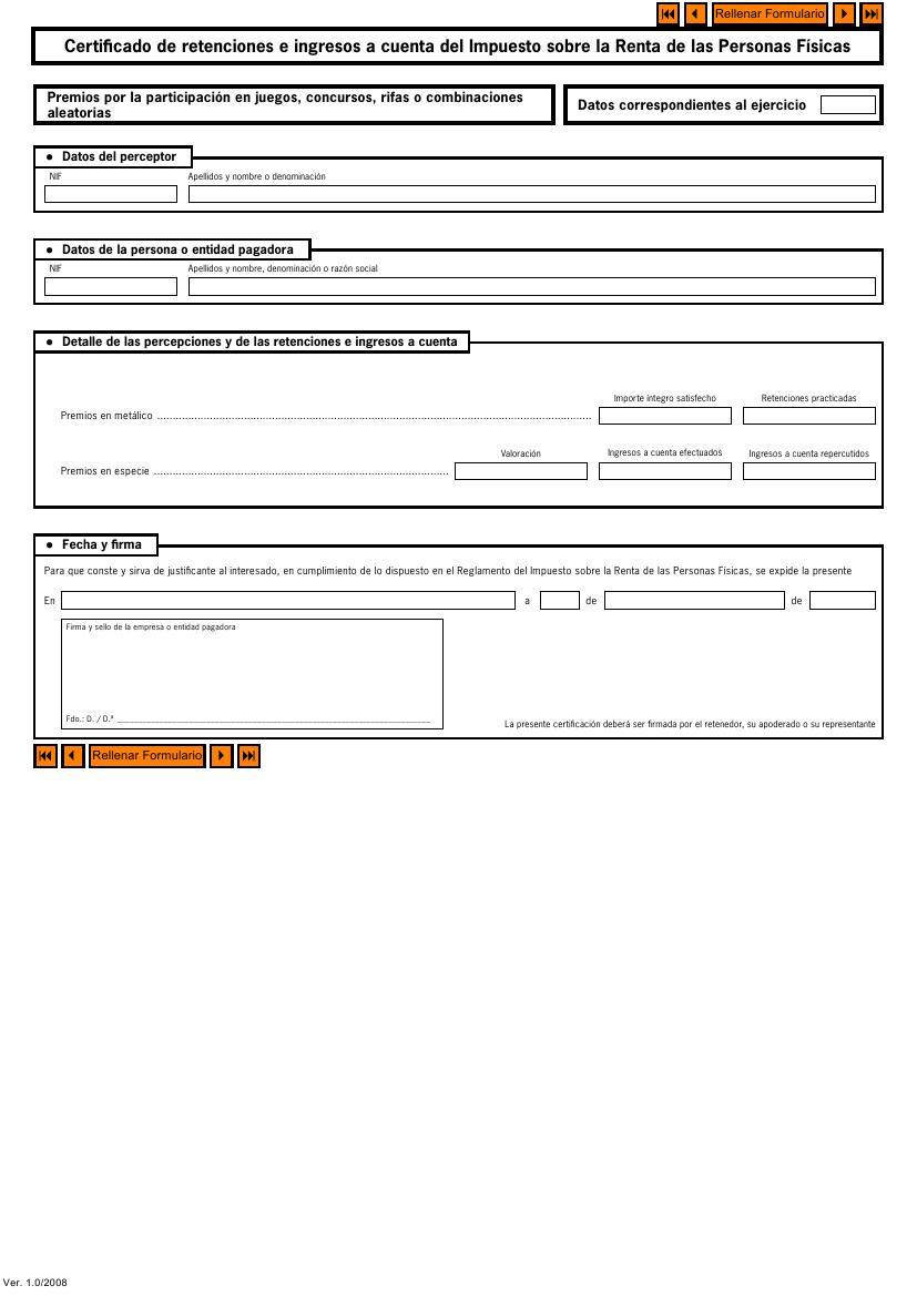 Modelo de certificado de ingresos y retenciones