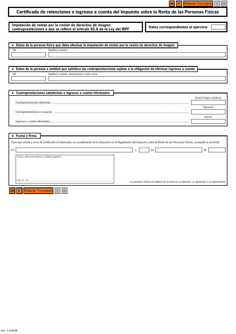 Modelo de certificado de ingresos y retenciones