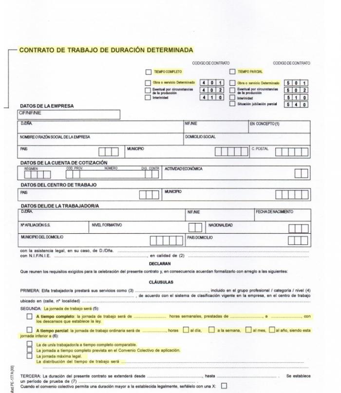 Modelo de contrato de trabajo ministerio de trabajo :