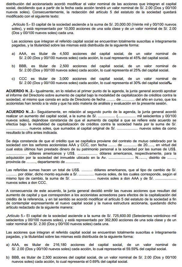 Introducir 69 Imagen Modelo Acta De Aumento De Capital Abzlocal Mx