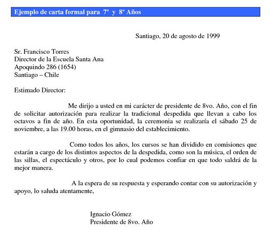 Modelo carta formal :