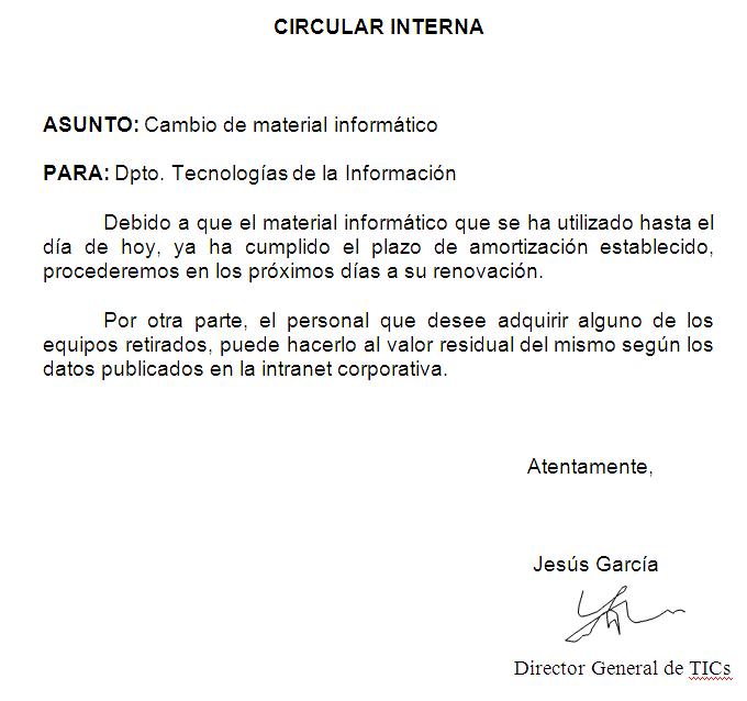 Ejemplo de circular