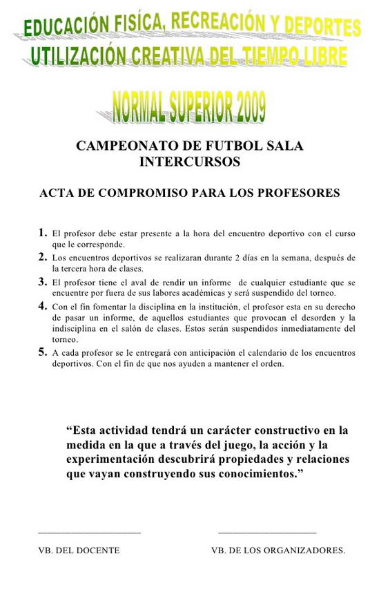 Modelo de acta de compromiso :