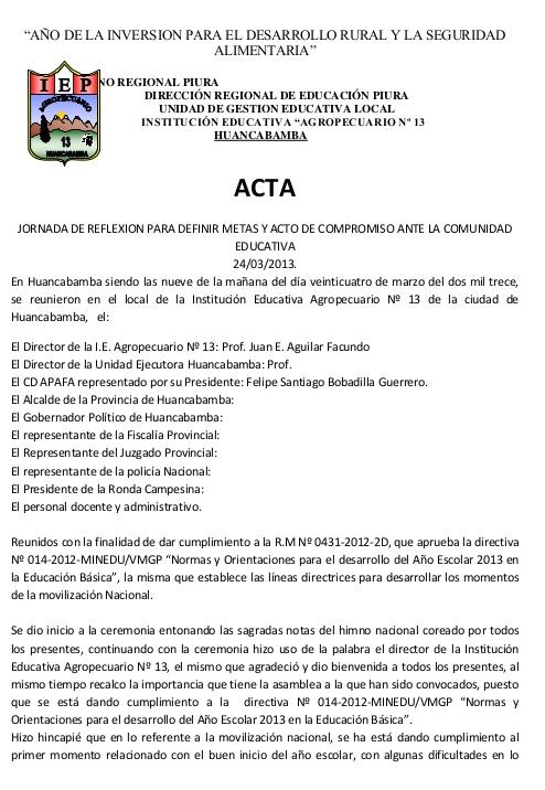 Modelo de acta de compromiso :