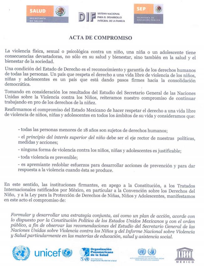 Modelo de acta de compromiso :