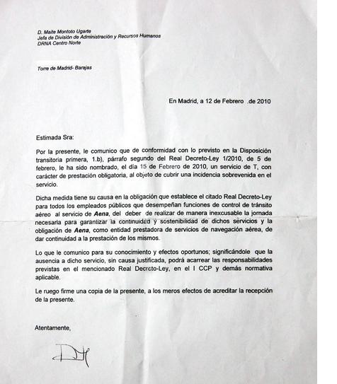 Modelo de carta de despido disciplinario