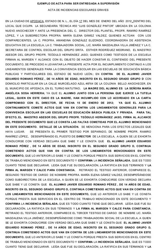 Introducir 110 Imagen Modelo De Acta Administrativa De Hechos Abzlocalmx 0530