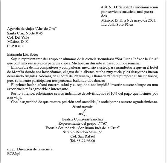 carta de queja