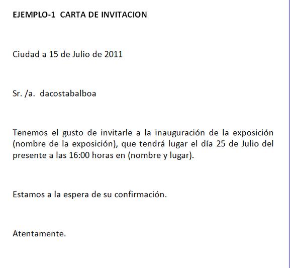 Modelo de carta de invitacion a un evento :