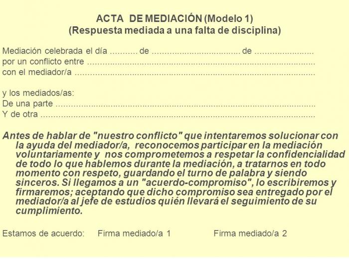 Modelo Actas De Mediacion