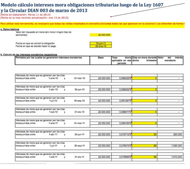 Modelo de liquidacion de interes moratorios :