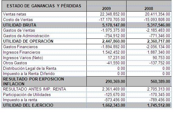 Modelo De Balance De Perdidas Y Ganancias 2393