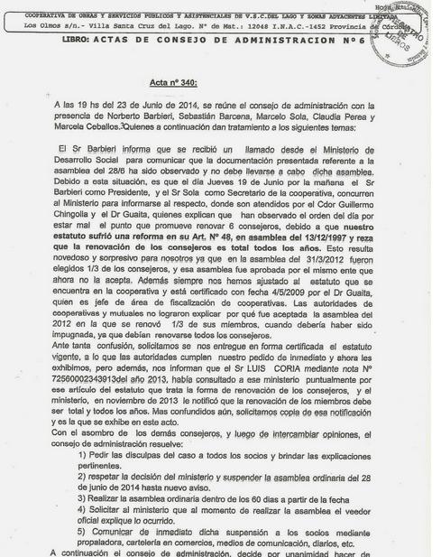 Modelo de acta para asamblea ordinaria de cooperativa