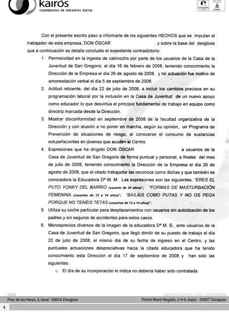 Modelo de carta de despido por fin de periodo de prueba