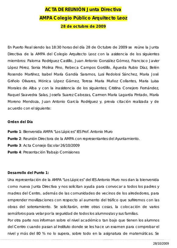 Modelo de acta de reunión pdf :