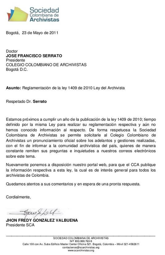 Ejemplo de carta de solicitud