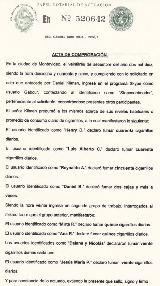 Modelo de acta notarial uruguay