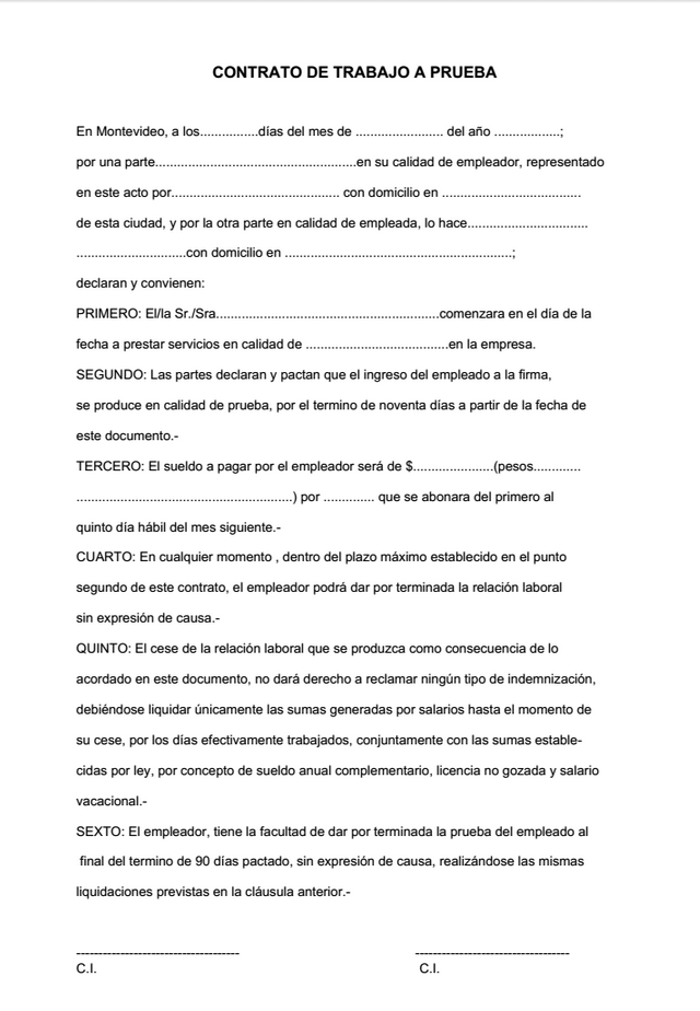 como hacer un contrato de trabajo simple