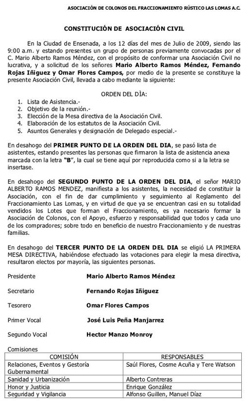 Modelo de acta de asociaciones