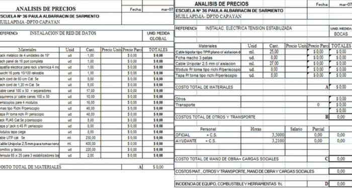 Modelo de presupuesto electrico :