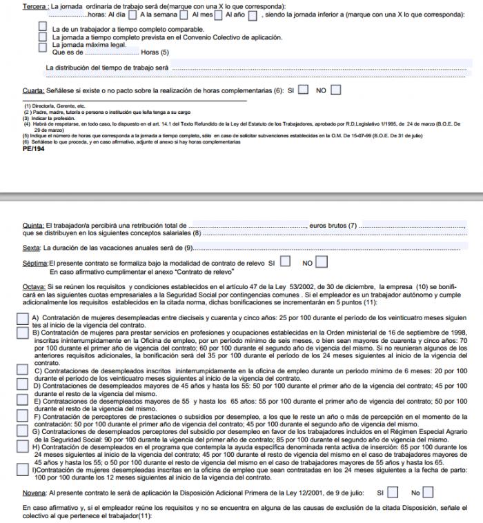 Modelo de contrato de trabajo por horas