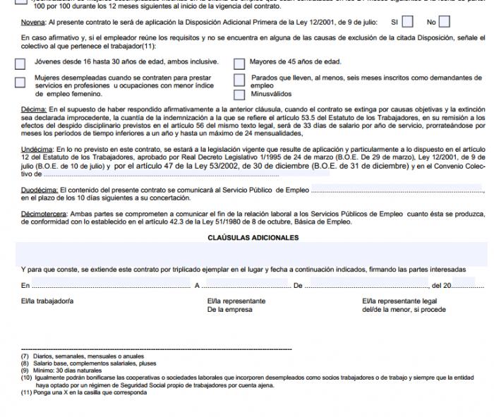 Modelo de contrato a tiempo parcial :