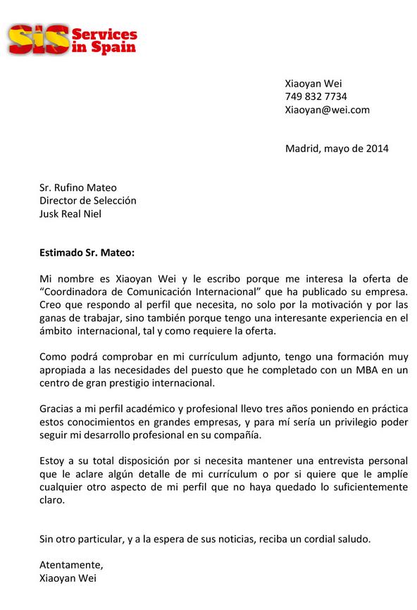 Ejemplo de carta :