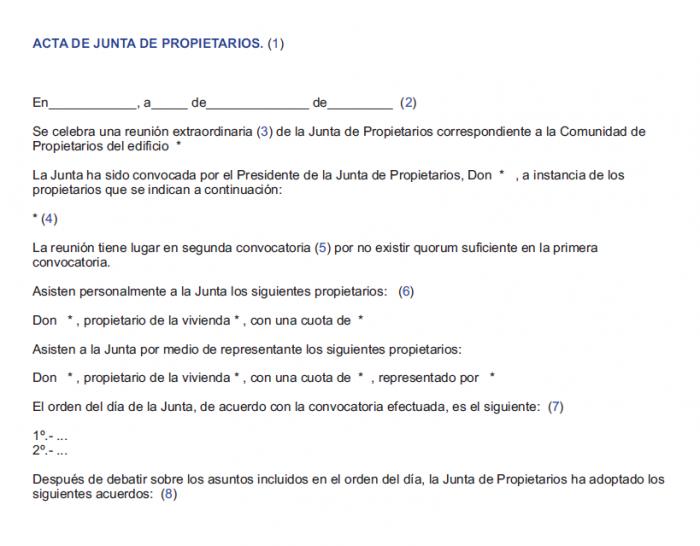 Modelo de solicitud de celebracion de junta de propietarios :