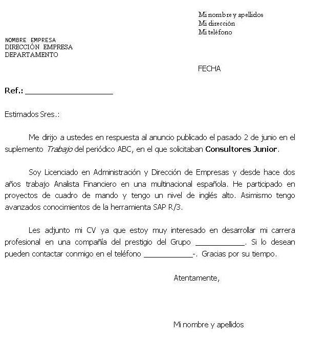 Modelo de solicitud de empleo