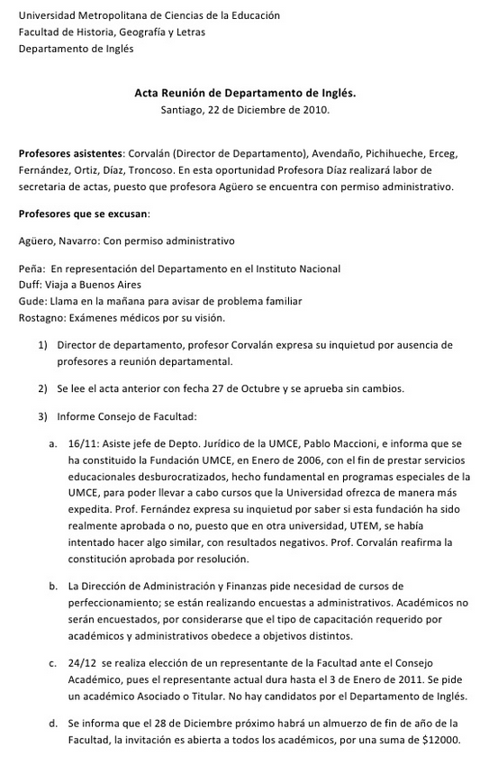 Modelo de acta 2010