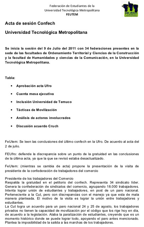 Modelo de acta 2011