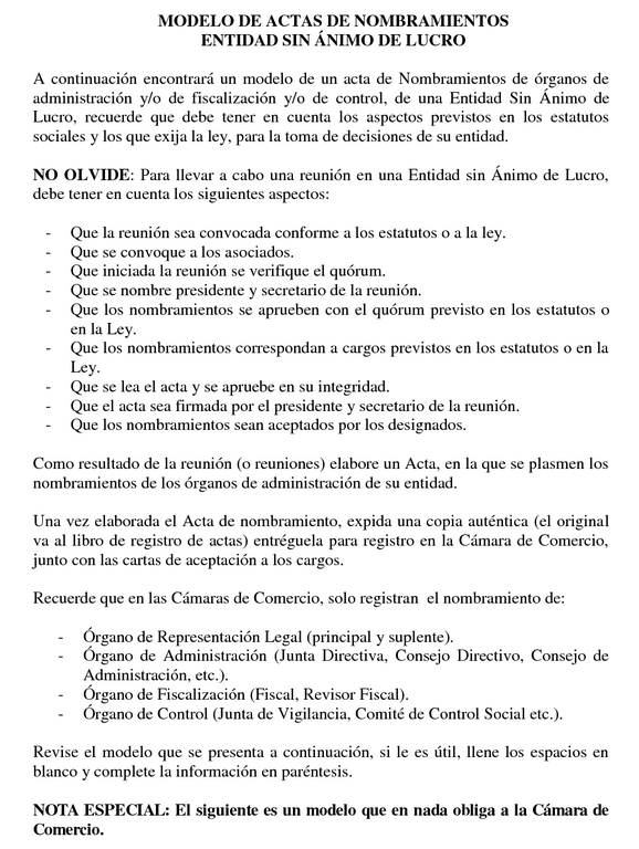 10 modelos de acta