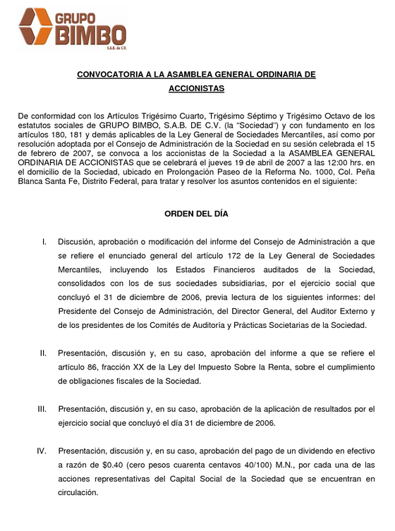 Modelo de acta de junta de accionistas