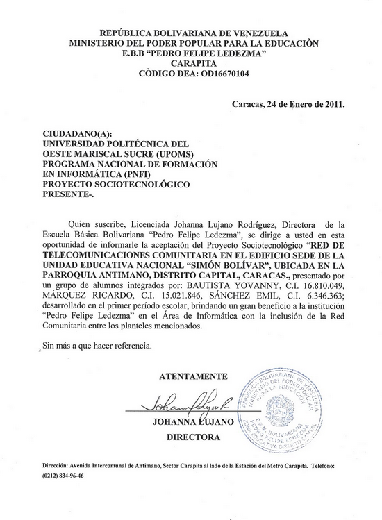 Modelo de carta de aceptacion