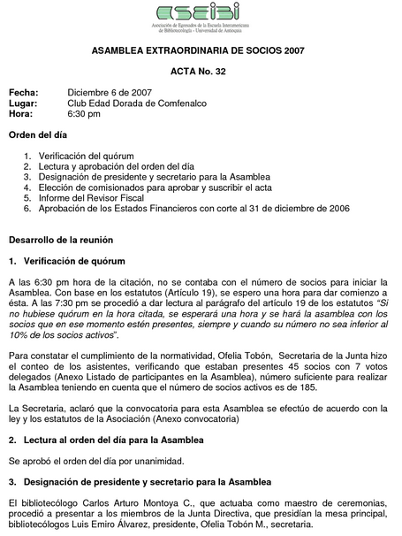 Modelo de acta de reunión de asociaciones