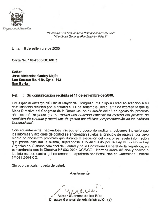 Ejemplo de carta formal