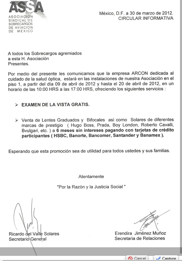 Ejemplo de circular
