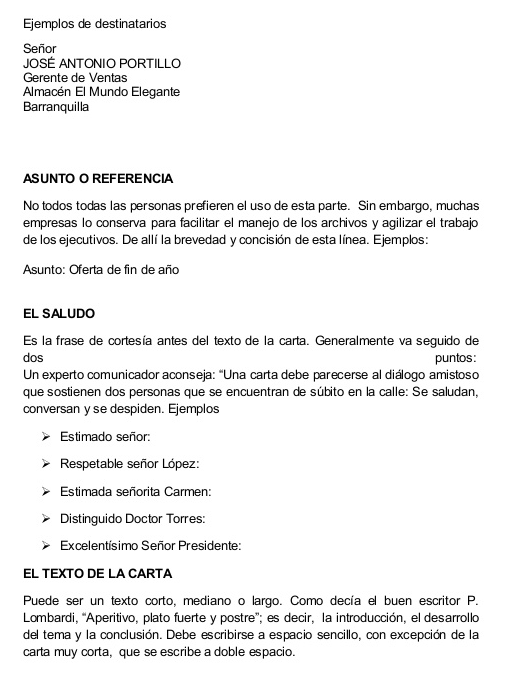 Ejemplo de carta comercial