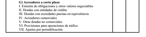 Modelo de balance consolidado