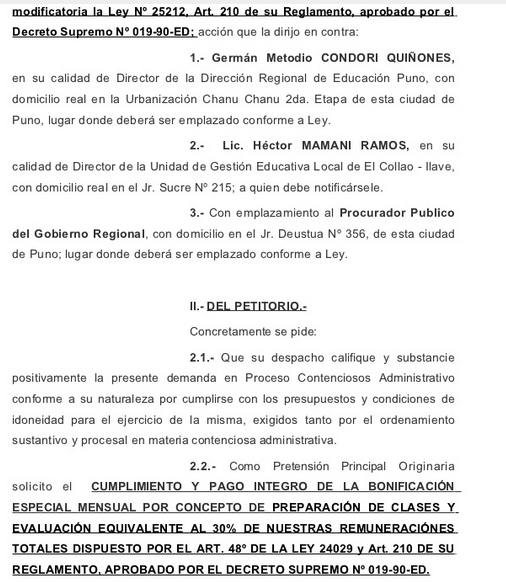 Modelo de demanda contencioso administrativo