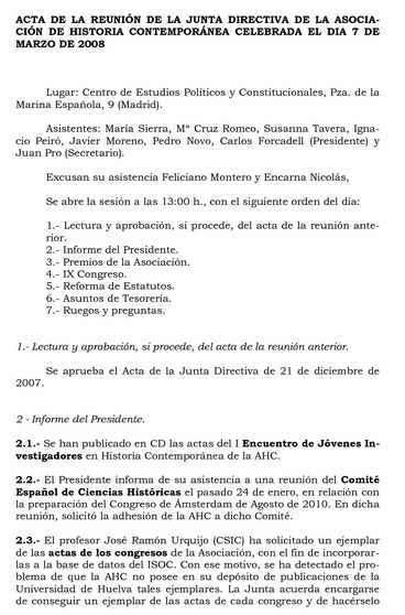 Modelo de acta de junta directiva