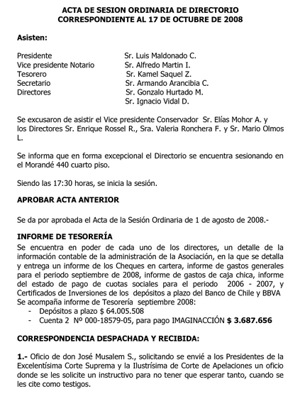 Modelo actas de directorio s.a