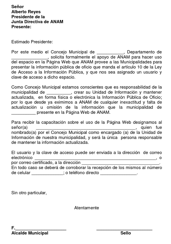 Ejemplo de carta formal