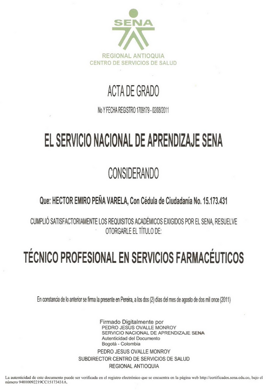Modelo de acta de graduación