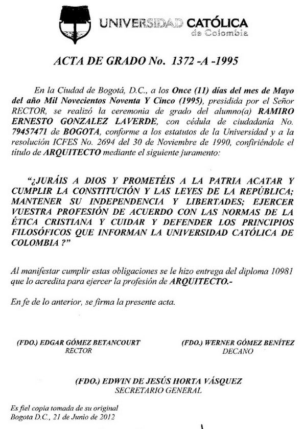 Modelo de acta de graduación